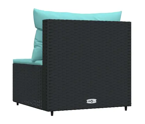 Vidējais Dārza Dīvāns, Spilveni, Melna Pe Rotangpalma Vidaxl