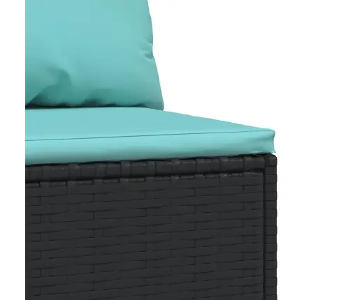 Vidējais Dārza Dīvāns, Spilveni, Melna Pe Rotangpalma Vidaxl