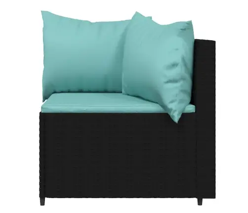 Dārza Stūra Dīvāni Ar Spilveniem, 2 Gab., Melna Pe Rotangpalma Vidaxl