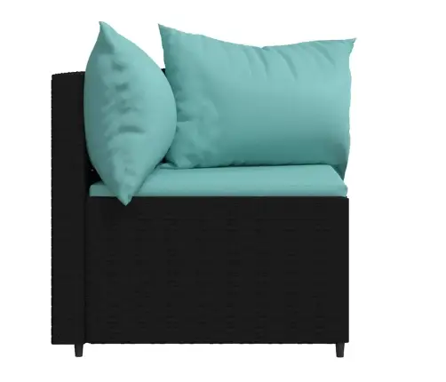 Dārza Stūra Dīvāni Ar Spilveniem, 2 Gab., Melna Pe Rotangpalma Vidaxl