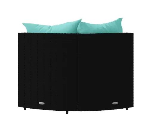 Dārza Stūra Dīvāni Ar Spilveniem, 2 Gab., Melna Pe Rotangpalma Vidaxl