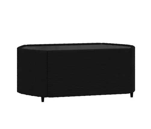 3-Osaline Aiamööblikomplekt Patjadega, Must, Polürotang