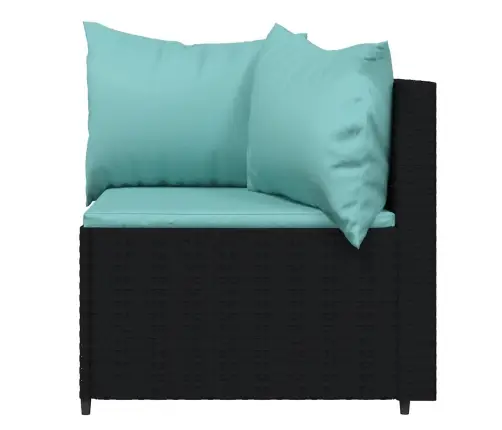 3-Osaline Aiamööblikomplekt Patjadega, Must, Polürotang