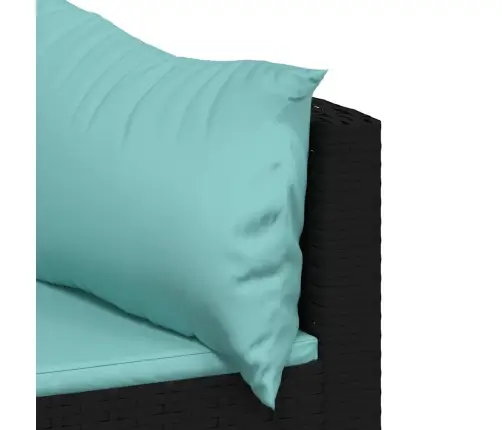 3-Osaline Aiamööblikomplekt Patjadega, Must, Polürotang