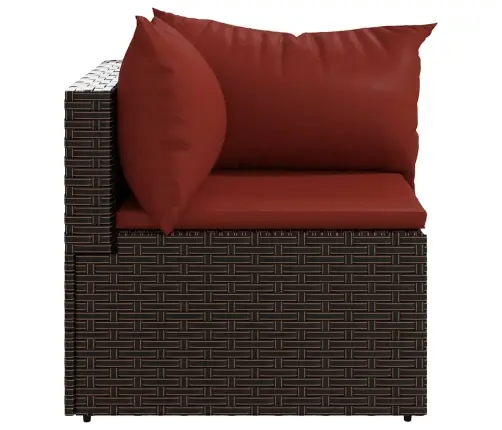 Dārza Stūra Dīvāns Ar Spilveniem, Brūna Pe Rotangpalma Vidaxl