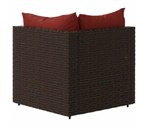 Dārza Stūra Dīvāns Ar Spilveniem, Brūna Pe Rotangpalma Vidaxl