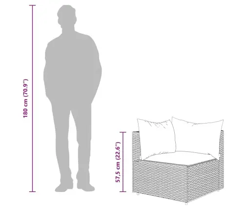 Dārza Stūra Dīvāns Ar Spilveniem, Brūna Pe Rotangpalma Vidaxl