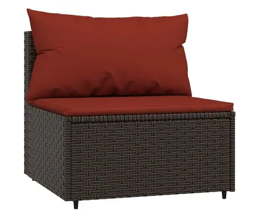 Sodo Komplektas Su Pagalvėlėmis, 3 Dalių, Rudas, Poliratanas