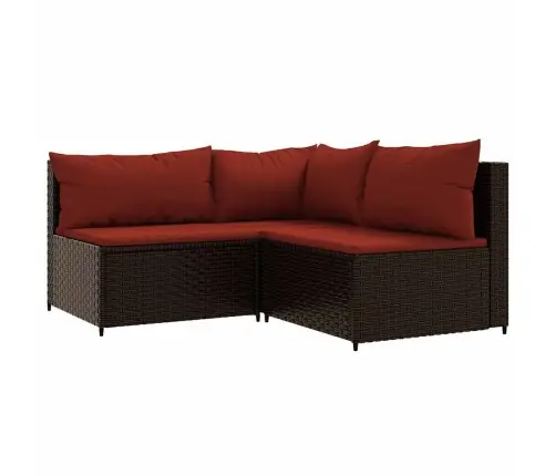 4-Daļīgs Dārza Atpūtas Mēbeļu Komplekts, Brūna Pe Rotangpalma Vidaxl