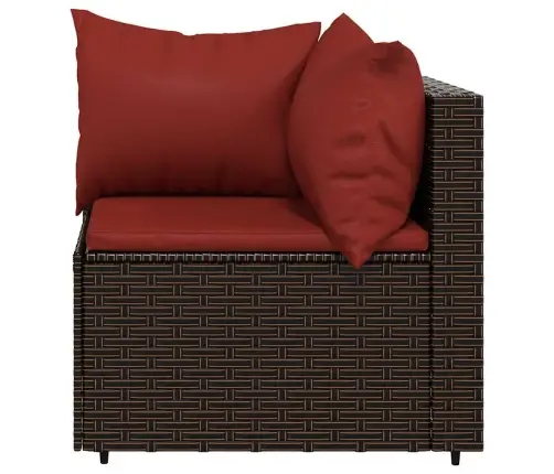 Sodo Komplektas Su Pagalvėlėmis, 3 Dalių, Rudas, Poliratanas