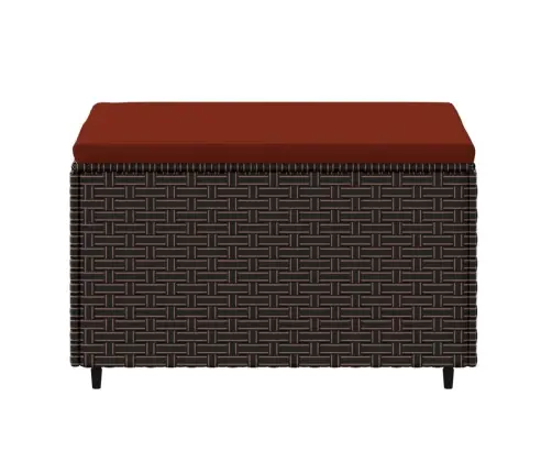 Dārza Kāju Soliņi Ar Spilveniem, 2 Gab., Brūna Pe Rotangpalma Vidaxl