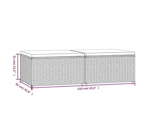 Dārza Kāju Soliņi Ar Spilveniem, 2 Gab., Brūna Pe Rotangpalma Vidaxl