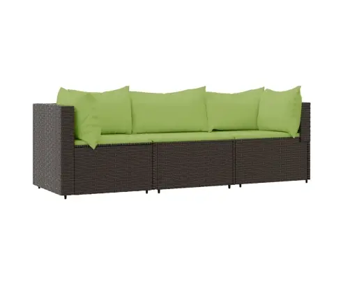 3-Daļīgs Dārza Atpūtas Mēbeļu Komplekts, Brūna Pe Rotangpalma Vidaxl