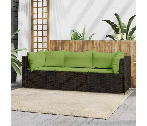 3-Daļīgs Dārza Atpūtas Mēbeļu Komplekts, Brūna Pe Rotangpalma Vidaxl