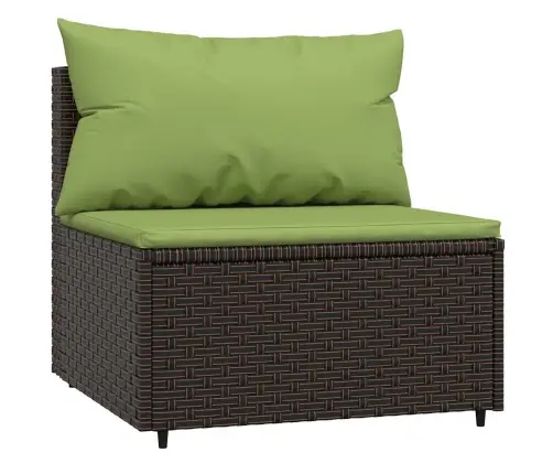 Vidējais Dārza Dīvāns Ar Spilveniem, Brūna Pe Rotangpalma Vidaxl