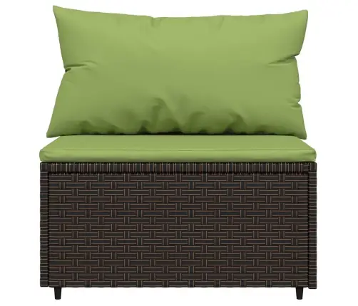 Vidējais Dārza Dīvāns Ar Spilveniem, Brūna Pe Rotangpalma Vidaxl