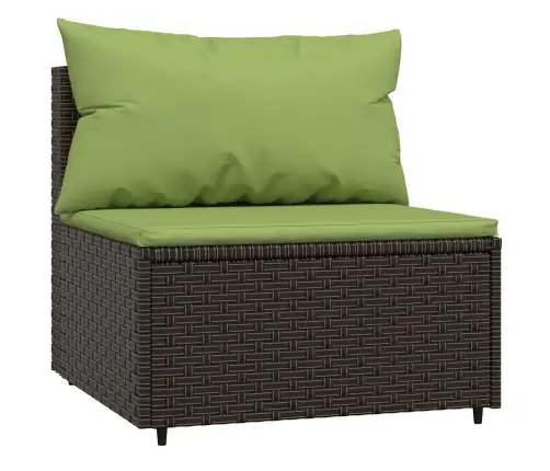 Vidējie Dārza Dīvāni, Spilveni, 2 Gab., Brūna Pe Rotangpalma Vidaxl