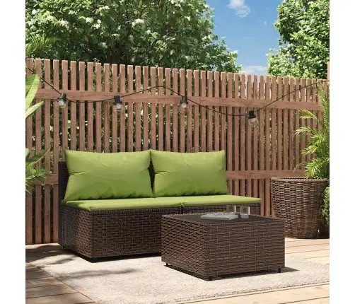 3-Daļīgs Dārza Atpūtas Mēbeļu Komplekts, Brūna Pe Rotangpalma Vidaxl