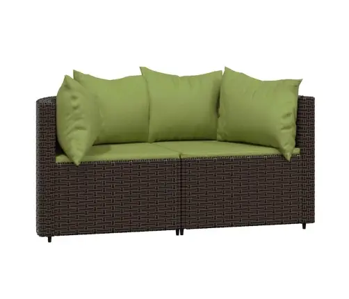 3-Osaline Aiamööbli Komplekt Patjadega, Pruun, Polürotang