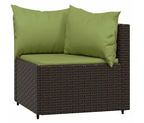 3-Osaline Aiamööbli Komplekt Patjadega, Pruun, Polürotang