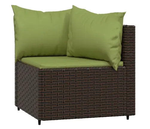 Sodo Komplektas Su Pagalvėlėmis, 4 Dalių, Rudas, Poliratanas