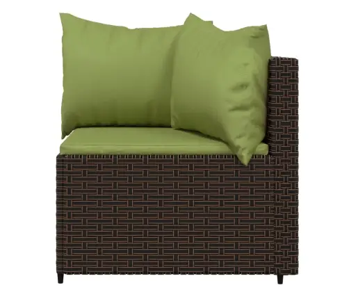 Sodo Komplektas Su Pagalvėlėmis, 4 Dalių, Rudas, Poliratanas