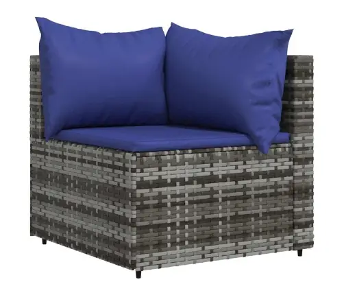 Dārza Stūra Dīvāns Ar Spilveniem, Pelēka Pe Rotangpalma Vidaxl