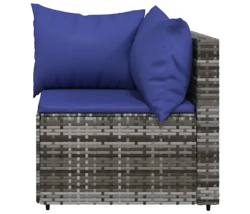 Dārza Stūra Dīvāns Ar Spilveniem, Pelēka Pe Rotangpalma Vidaxl