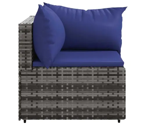 Dārza Stūra Dīvāns Ar Spilveniem, Pelēka Pe Rotangpalma Vidaxl