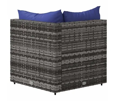 Dārza Stūra Dīvāns Ar Spilveniem, Pelēka Pe Rotangpalma Vidaxl