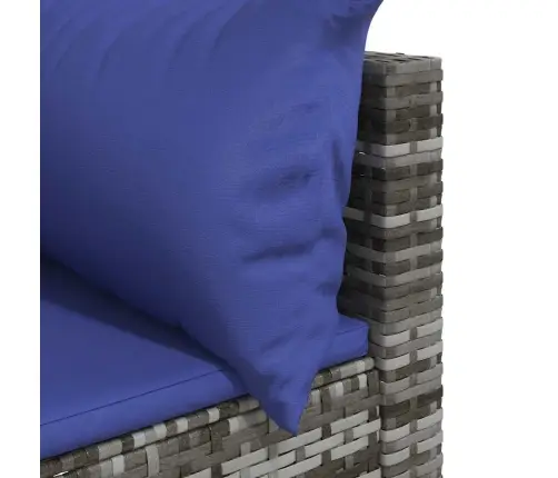 Dārza Stūra Dīvāns Ar Spilveniem, Pelēka Pe Rotangpalma Vidaxl