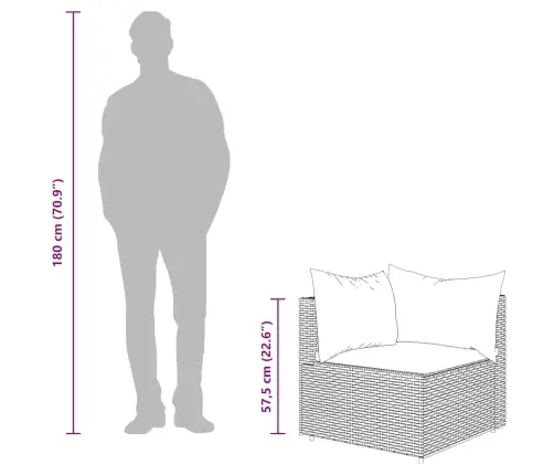 Dārza Stūra Dīvāns Ar Spilveniem, Pelēka Pe Rotangpalma Vidaxl