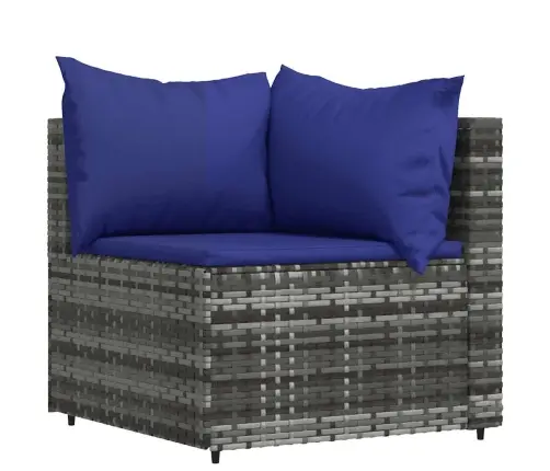 4-Osaline Aiamööblikomplekt Patjadega, Hall, Polürotang