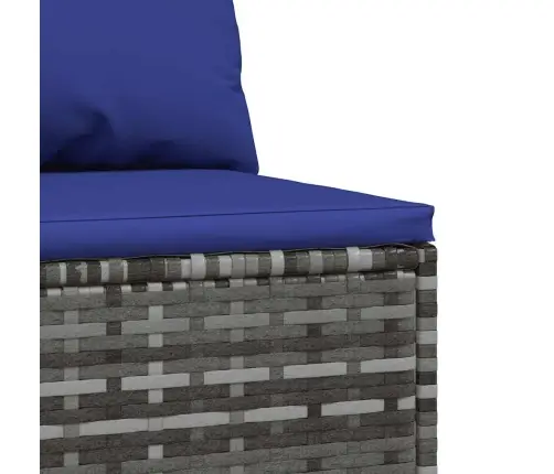 Vidurinės Sofos Dalys Su Pagalvėmis, 2Vnt., Pilkos, Poliratanas