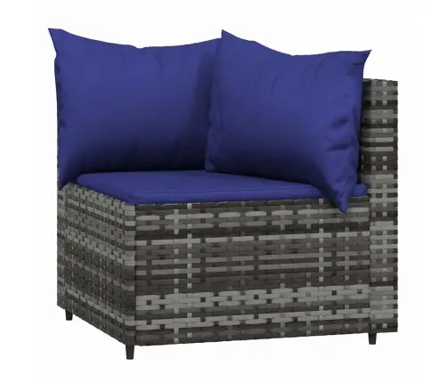 Kampinės Sofos Su Pagalvėlėmis, 2Vnt., Pilkos, Poliratanas