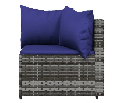 Kampinės Sofos Su Pagalvėlėmis, 2Vnt., Pilkos, Poliratanas