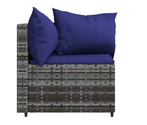 Kampinės Sofos Su Pagalvėlėmis, 2Vnt., Pilkos, Poliratanas