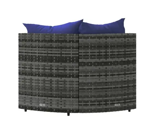 Kampinės Sofos Su Pagalvėlėmis, 2Vnt., Pilkos, Poliratanas