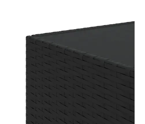 Sodo Kavos Staliukas, Juodas, 50X50X30cm Poliratanas