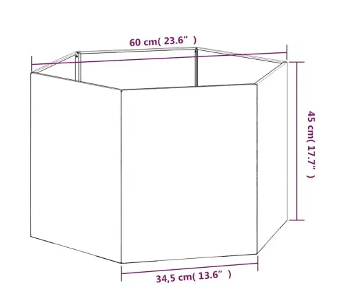 Taimekast, Rooste, 60X60X45 cm Corten Teras