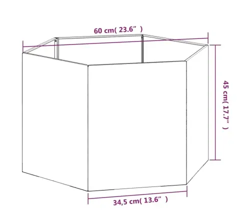 Taimekast, Rooste, 60X60X45 cm Corten Teras