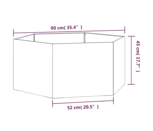 Taimekast, Rooste, 90 X 90 X 45 cm Corten Teras