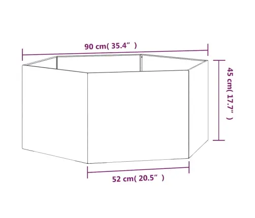 Taimekast, Rooste, 90 X 90 X 45 cm Corten Teras