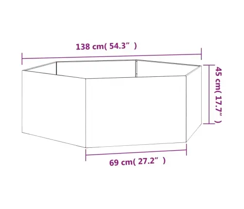 Taimekast, Rooste, 138X120X45 cm Corten Teras