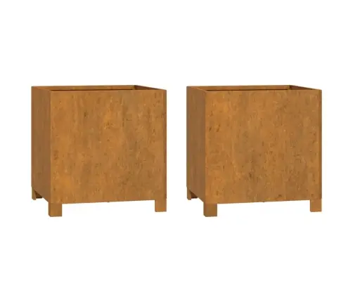 Puķu Kastes Ar Kājām, 2 Gb., Rūsas, 42X40X43Cm, Kortena Tērauds Vidaxl