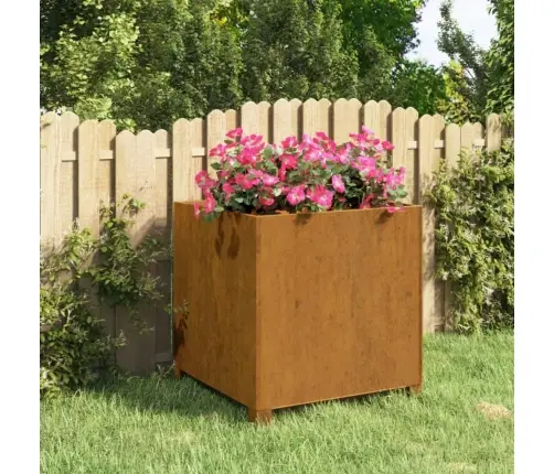 Puķu Kaste Ar Kājām, Rūsas Krāsā, 49X47X50 Cm, Kortena Tērauds Vidaxl