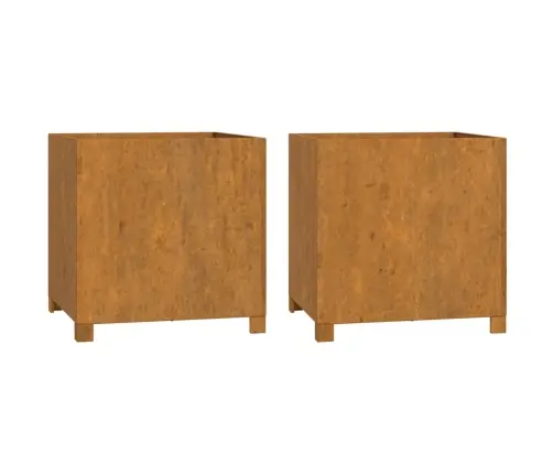 Jalgadega Taimekastid, 2 Tk, Rooste, 50X50X50 cm Corten Teras