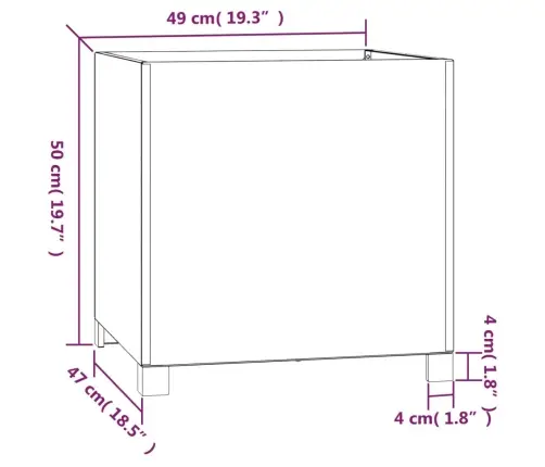 Jalgadega Taimekastid, 2 Tk, Rooste, 50X50X50 cm Corten Teras