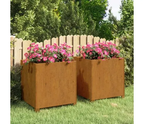 Jalgadega Taimekastid, 2 Tk, Rooste, 50X50X50 cm Corten Teras