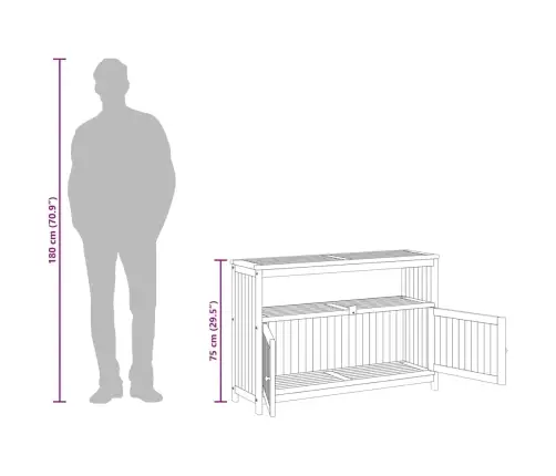 Konsolinis Sodo Staliukas, 110X35X75cm Akacijos Masyvas